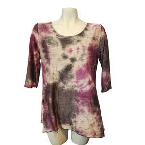 Women's Shannon Ford New York Tie-Dye Top - Purple and Gray Size Medium‎